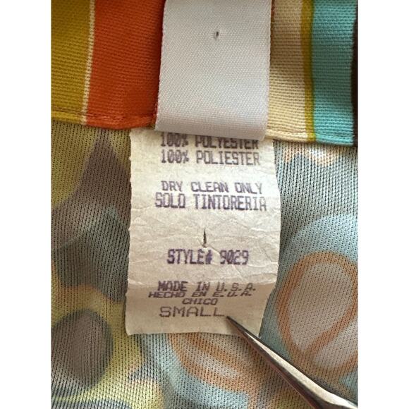 VTG 90s Does 70s daModa Boho Hippie Stripe Floral Shirt Dress S Brown Crunchy - Picture 9 of 14